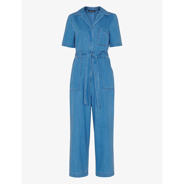 Ciara open-collar elasticated-back cotton jumpsuit