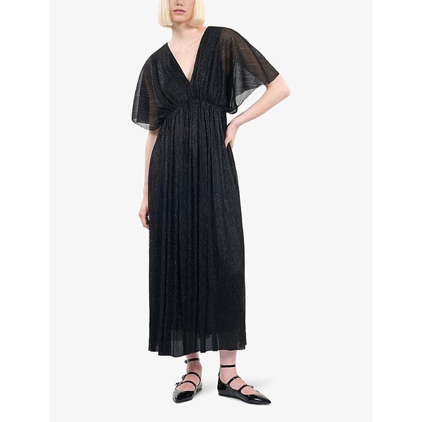 V-neck elasticated-waist woven maxi dress