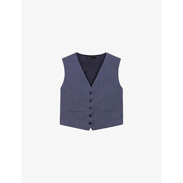 Rhinestone-embellished slim-fit stretch-woven waistcoat