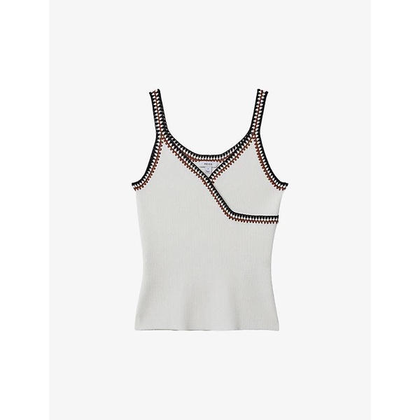 Kiki crochet-trim cotton-blend knitted vest top