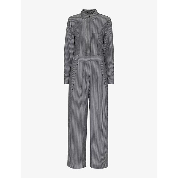 Julia stripe-pattern cotton jumpsuit