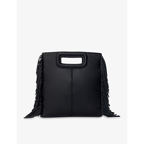 M stud-embellished fringed leather cross-body bag