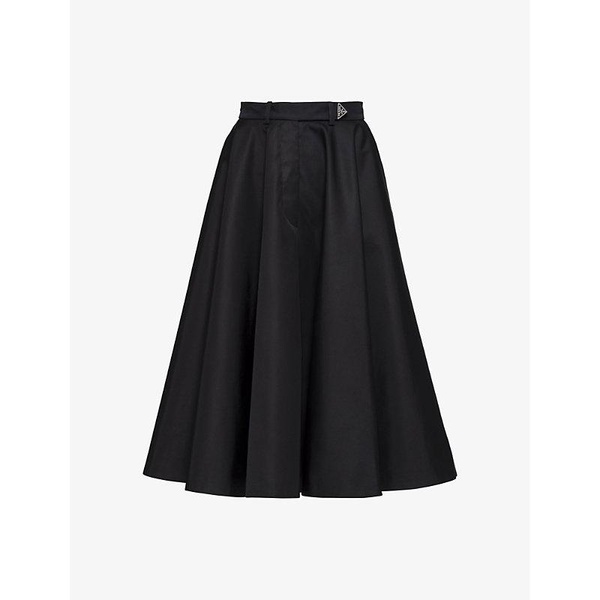 Re-Nylon logo-plaque high-rise pleated skirt