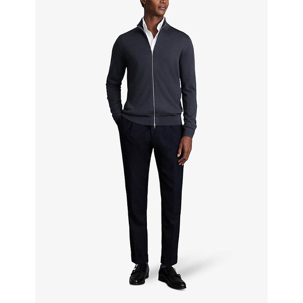 Hampshire funnel-neck zip-through merino-wool cardigan