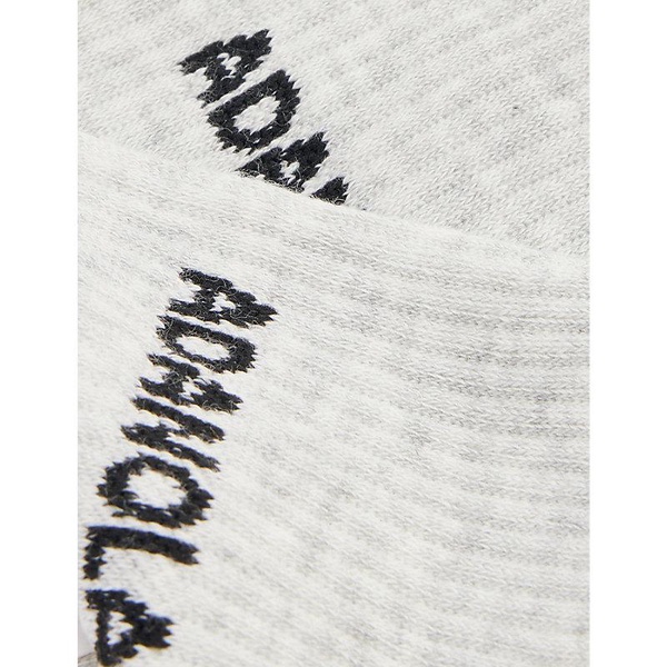 Logo-intarsia ribbed stretch-bamboo blend socks