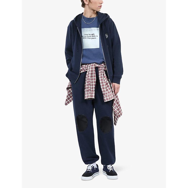 Blazon knee-patch cotton-jersey jogging bottoms