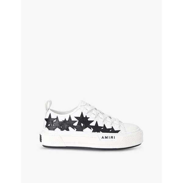 Court Stars star-patch canvas and leather low-top trainers