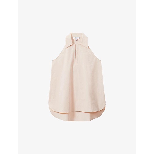 Layla open-collar stretch-cotton top