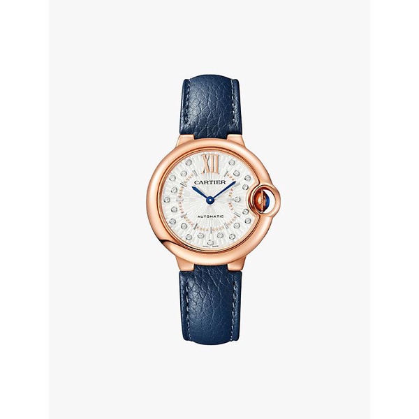 CRWGBB0056 Ballon Bleu de Cartier 18ct rose-gold and 0.1ct brilliant-cut diamond mechanical watch