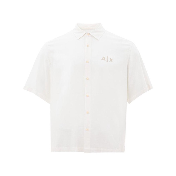 Armani Exchange Elegant White Viscose Men's Shirt