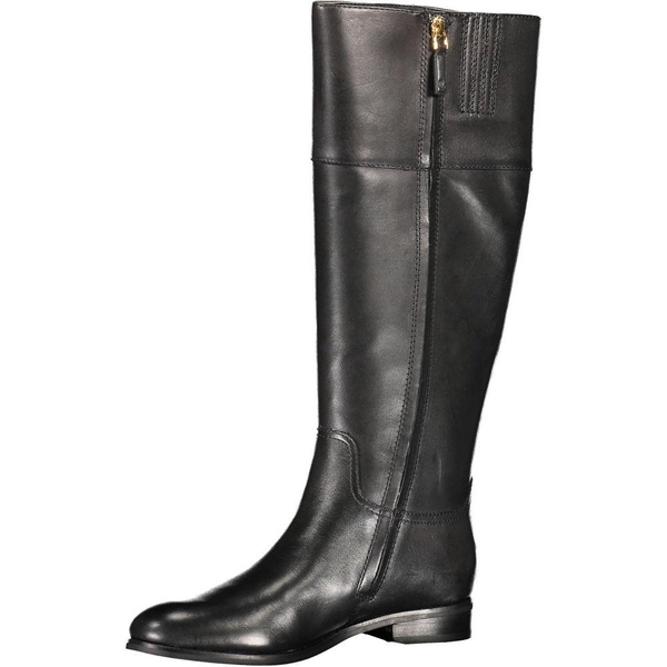 Black Polyester Boots with Zipper