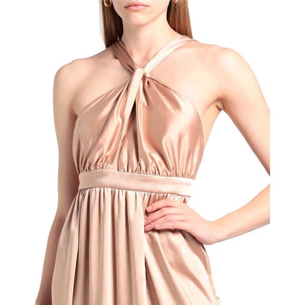 Satin Sleeveless Dress with Torchon Detail