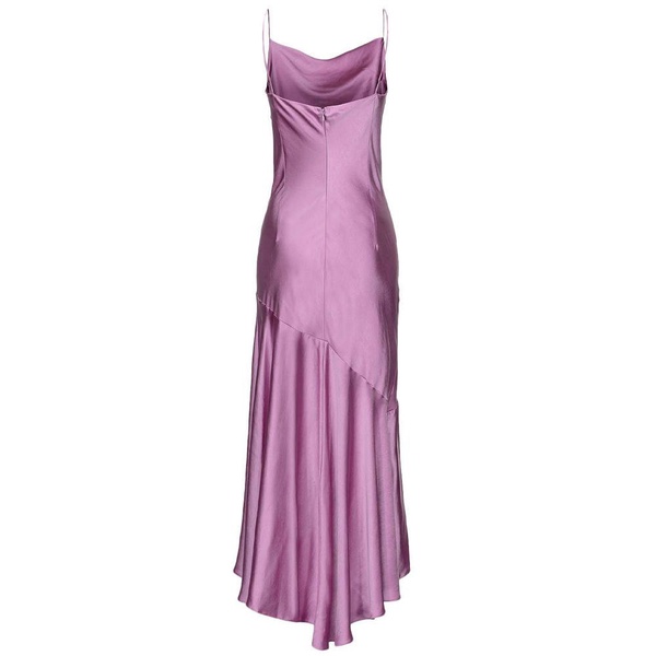 Satin Sleeveless Dress with Ruffles