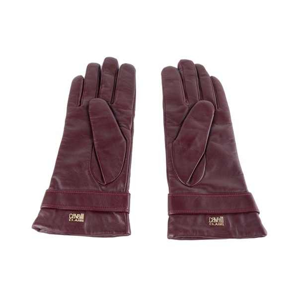 Cavalli Class Red Leather Di Lambskin Glove