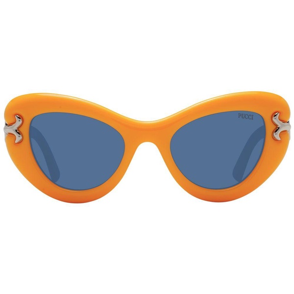 Yellow Cat Eye Sunglasses with Blue Lenses