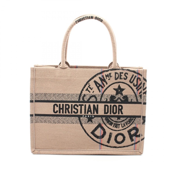 dior medium book tote canvas tote bag