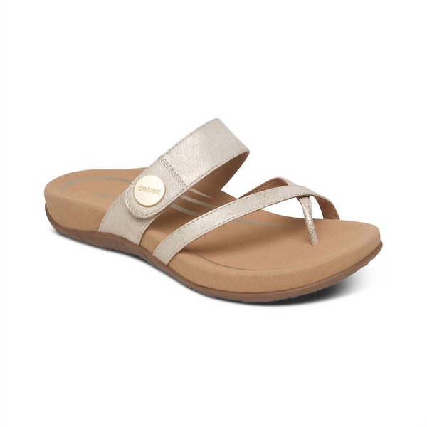 women's izzy adjustable slide sandal in light gold