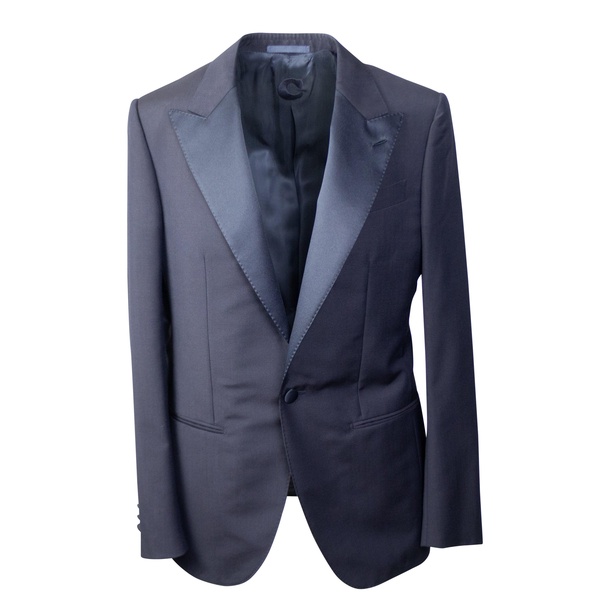 navy wool blend single breasted blazer