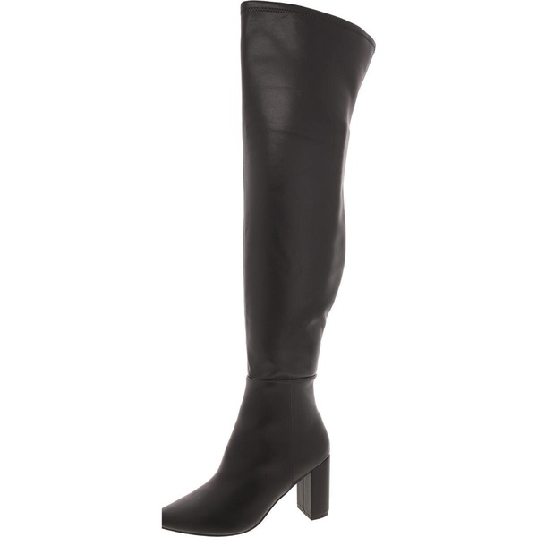 fun times womens faux leather almond toe over-the-knee boots