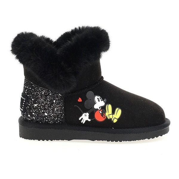 black disney fur boots