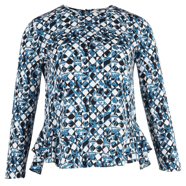 galia swing blouse in blue silk