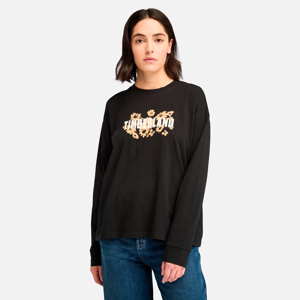 women's slub long-sleeve graphic t-shirt