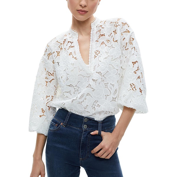 womens rosette eyelet blouse