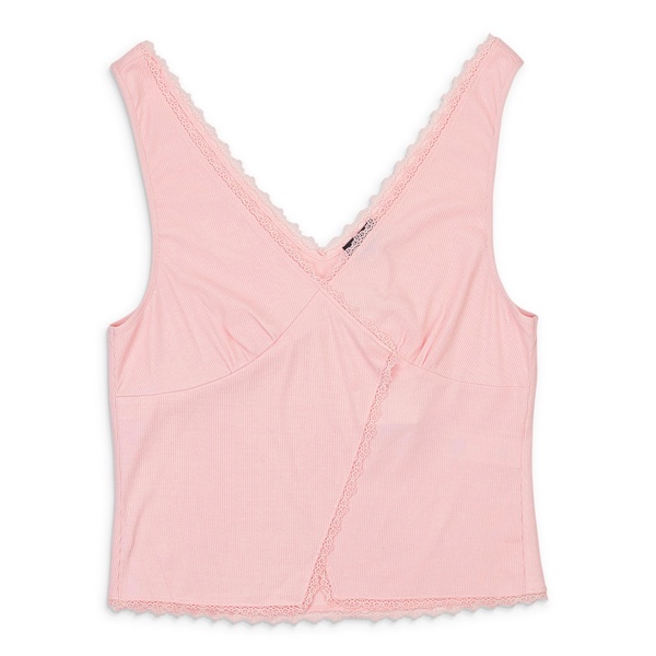 rib cutaway pink tank