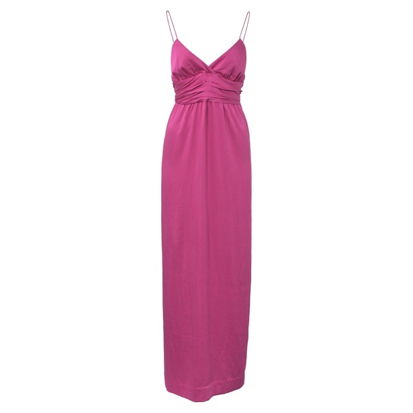 rixelle long backless maxi dress in pink polyester