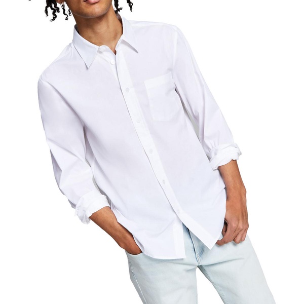 mens poplin collared button-down shirt