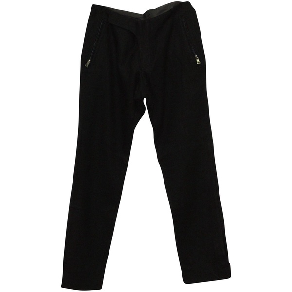 zipped pocket trousers in black wool