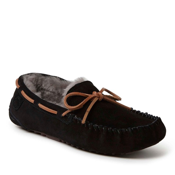 fireside by  men's victor genuine shearling moccasin with tie