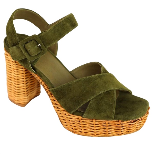 women's amma sandals in olive suede