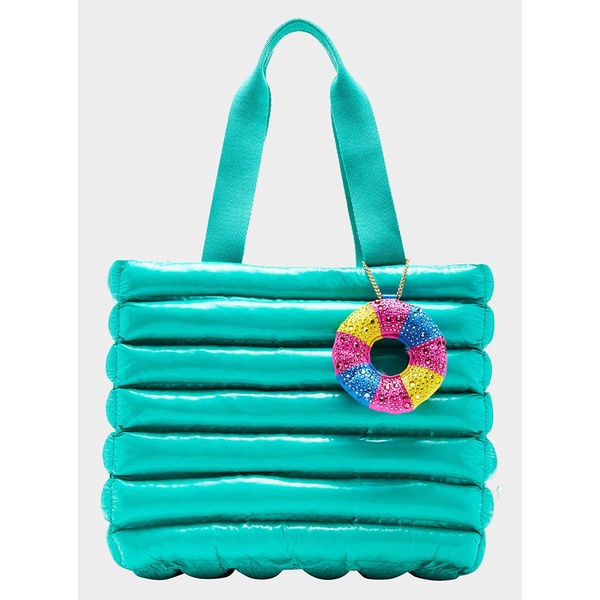 thar she blows wet nylon tote turquoise