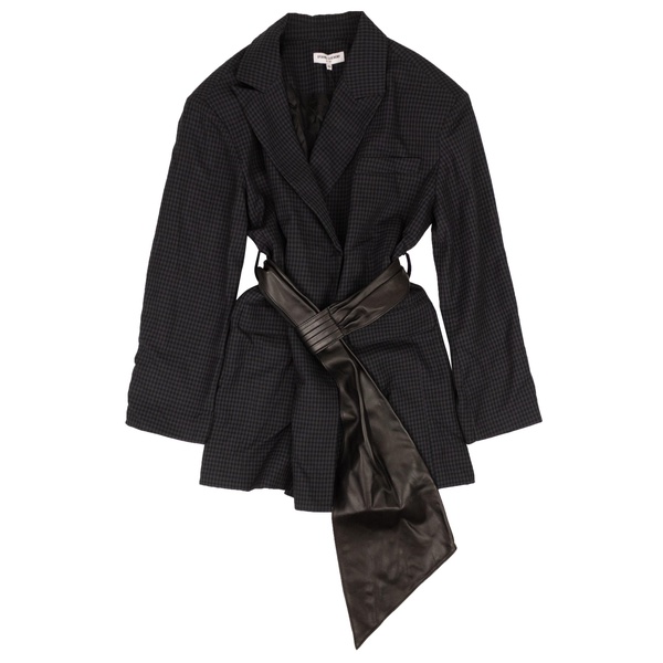 belted oversized blazer - navy