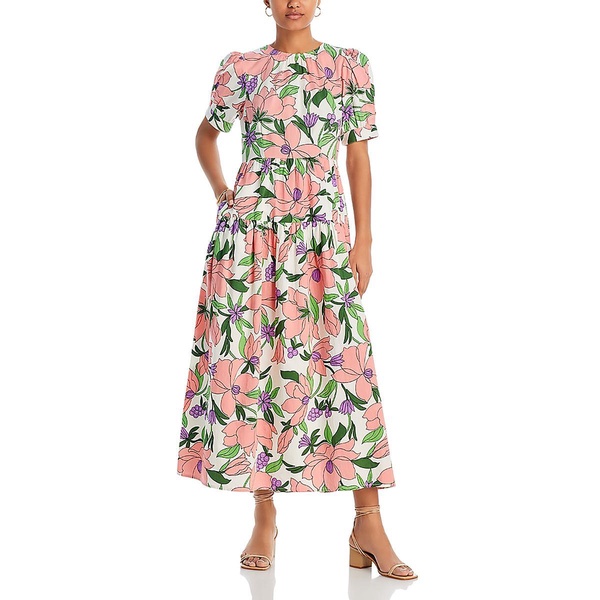 jana womens floral open back midi dress