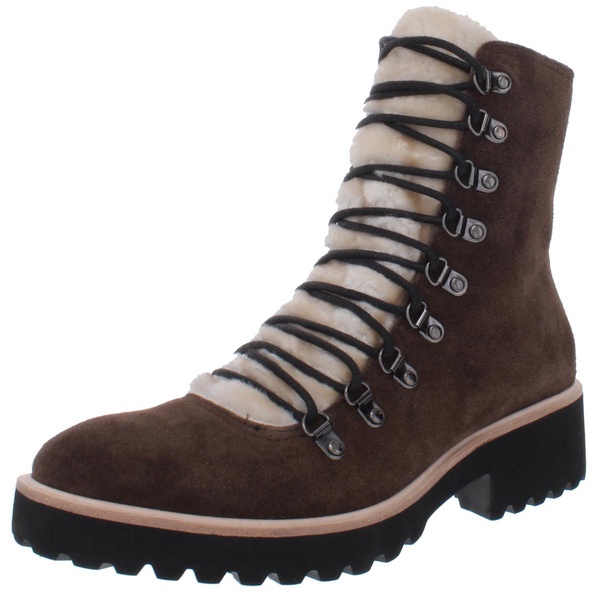 womens suede lace-up combat boots