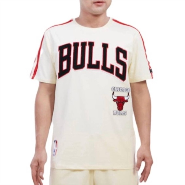 men's chicago bulls retro classic striped tee in eggshell/black