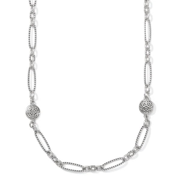 women's ferrara link long necklace in silver