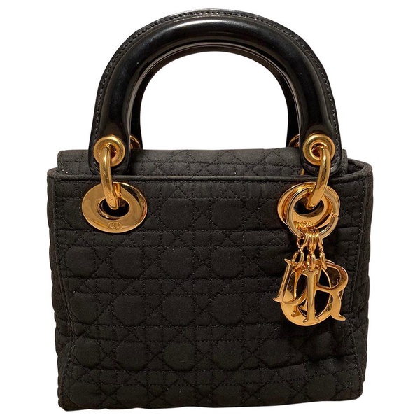 black nylon mini lady dior bag