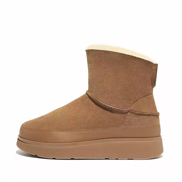 women's gen ff-mini double-faced shearling boots in desert tan