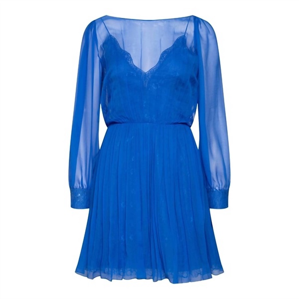 chiffon lace camisole shirt dress in blue