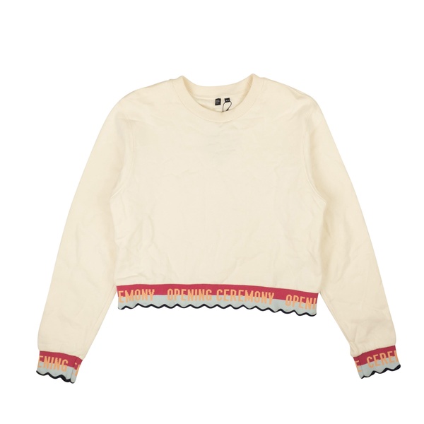 scallop oc elastic logo crop sweatshirt - cloud