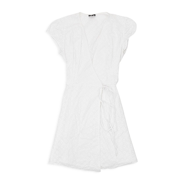 wrap white mini dress