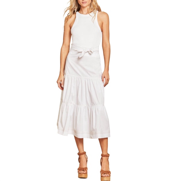 austyn tiered dress in white