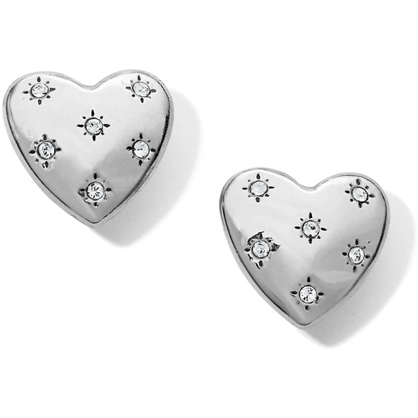 women's stellar heart post earring in silver