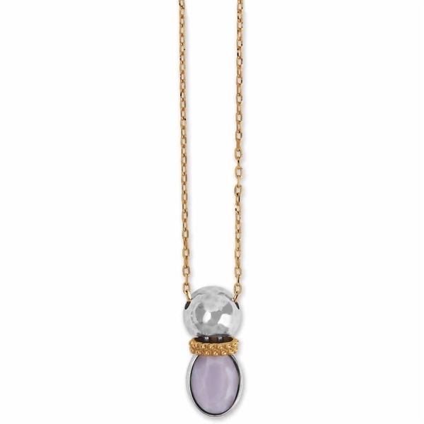 women's venus necklace in gold-lilac