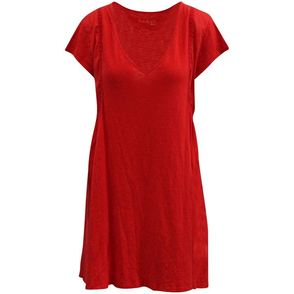 v-neck dress in red cotton