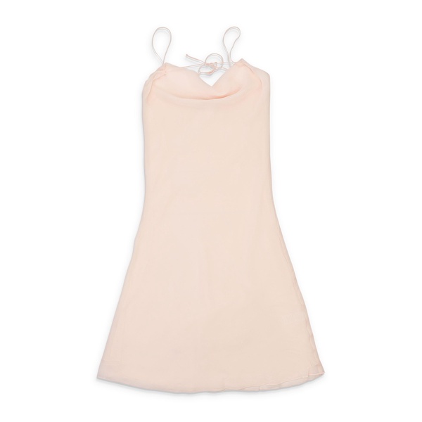 tie back cowl pink slip dress