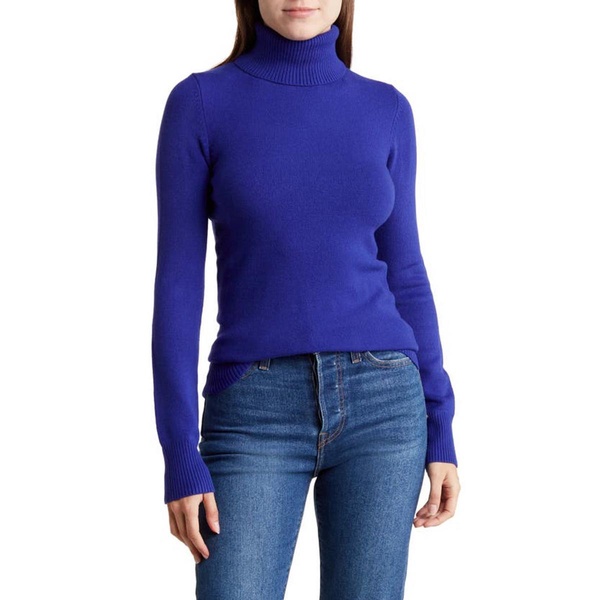 womens ribbed trim pullover turtleneck sweater